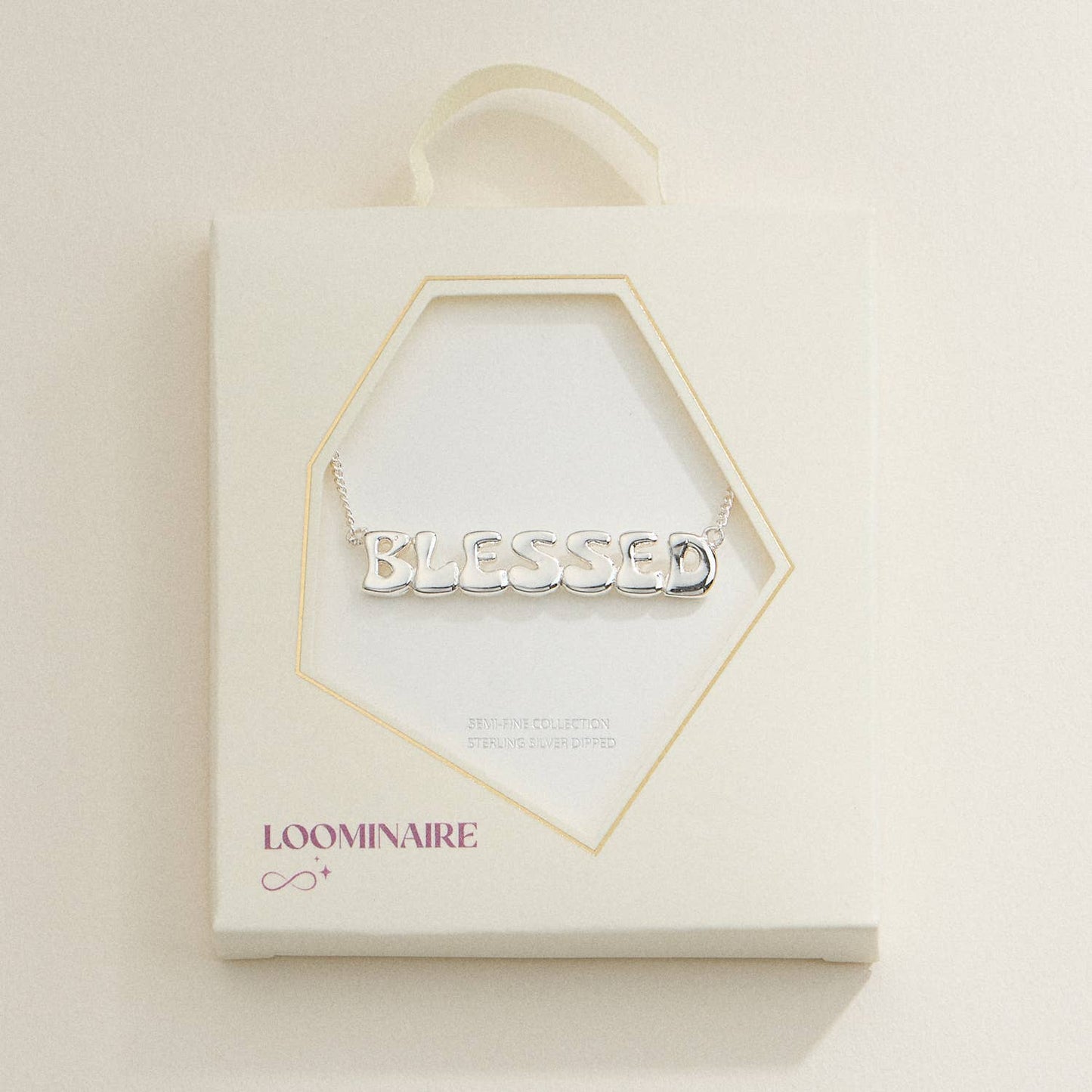 Blessed Bubble Letter Pendant Necklace – Gold - 18K Gold Dipped