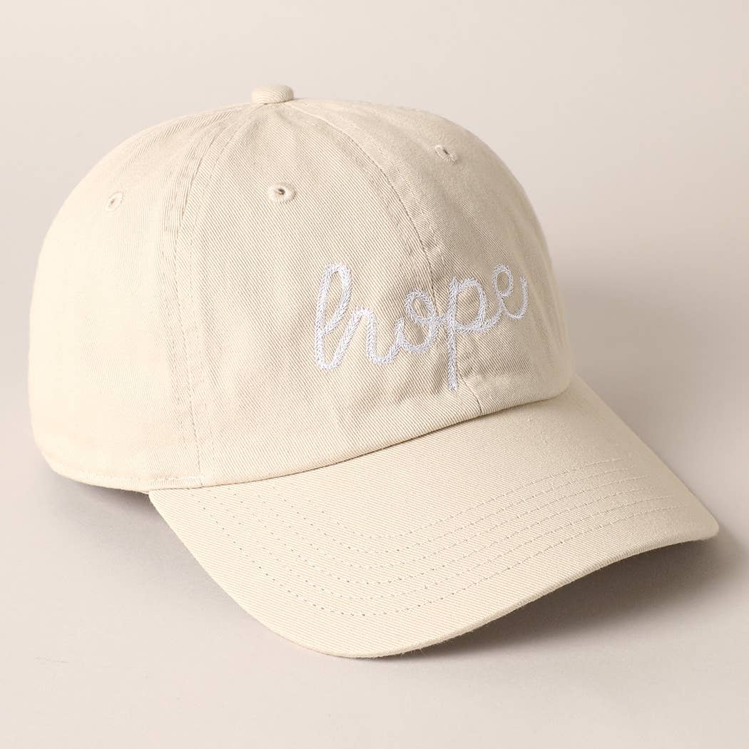 Script Letter Hope Embroidered Baseball Cap
