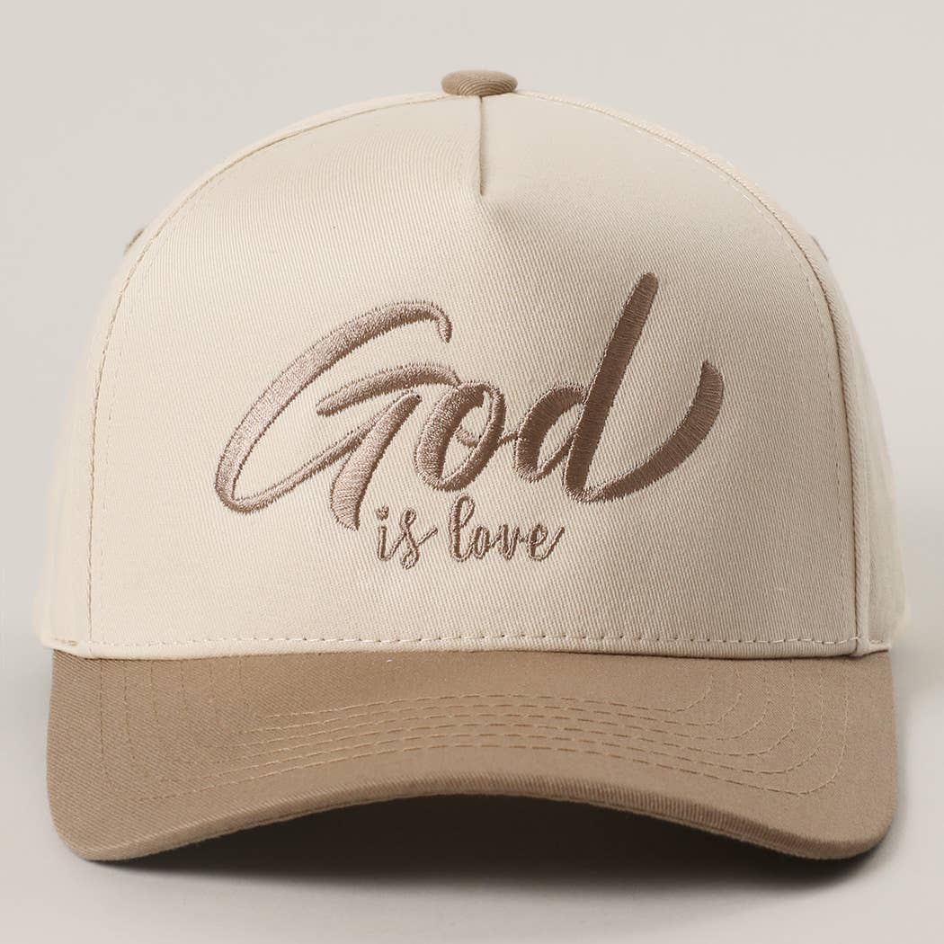 God is Love Embroidery Two-Tone Trucker Hat