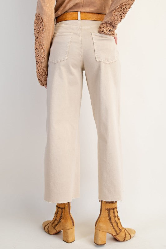 Button Front Stretch Twill Pants