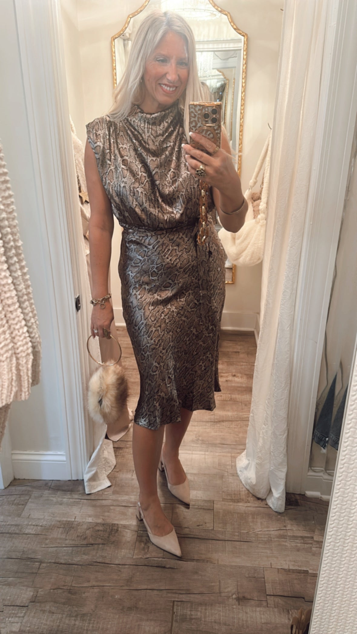 Metallic Animal Print Dress