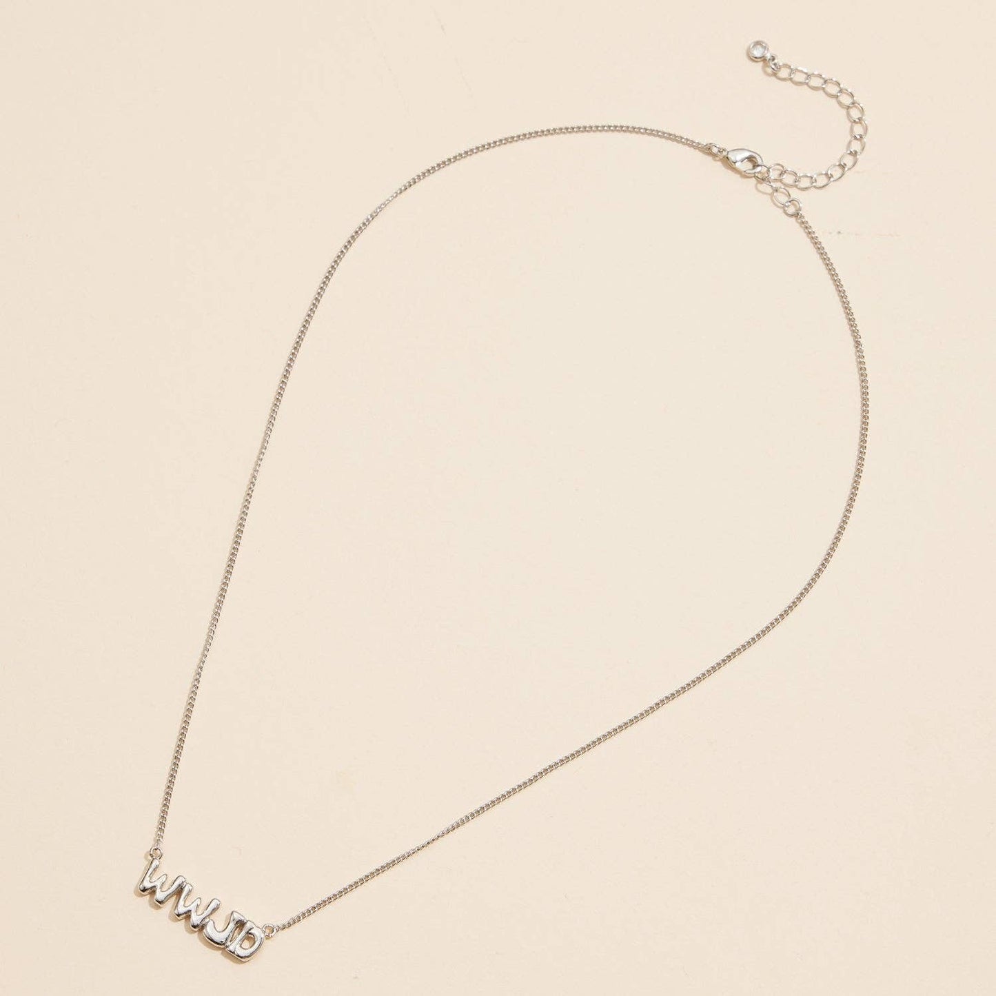 WWJD What Would Jesus Do 18K Gold Necklace: White Gold