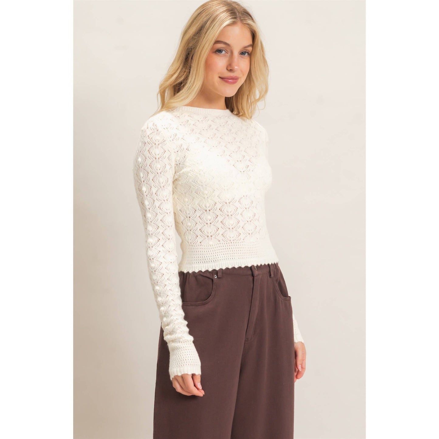 Crochet Scalloped Hem Layering Top