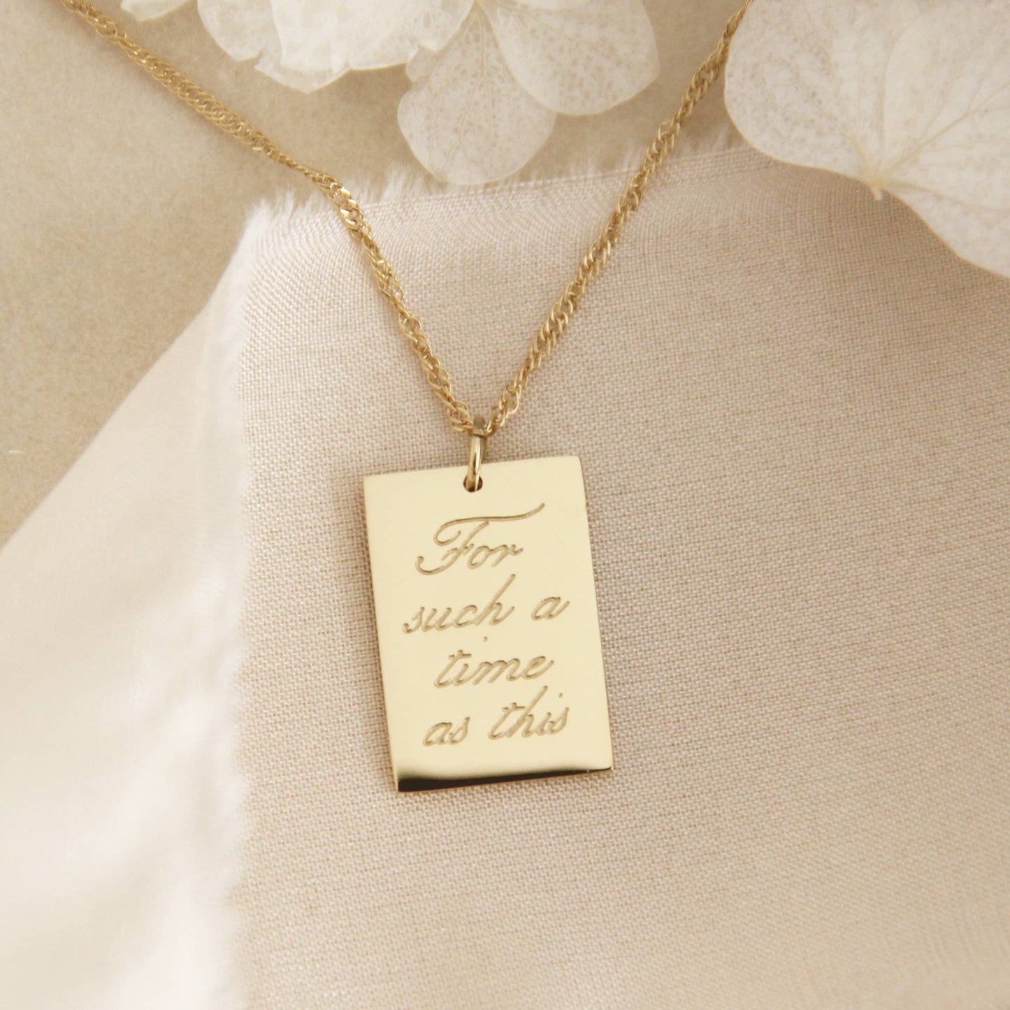 For Such A Time As This Necklace, Esther 4:14 Necklace: Yellow Gold