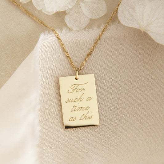 For Such A Time As This Necklace, Esther 4:14 Necklace: Yellow Gold