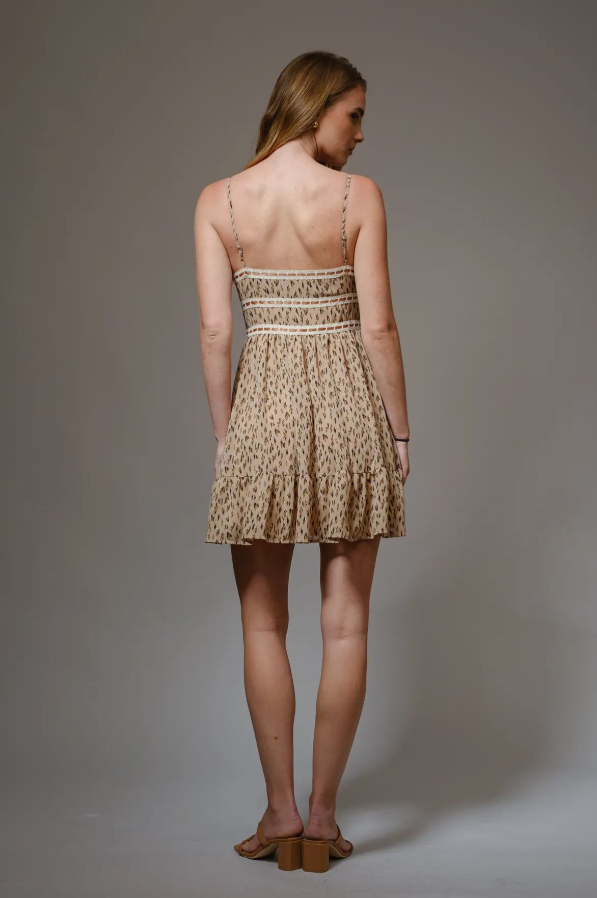 Leopard Chiffon Lace Mini Dress