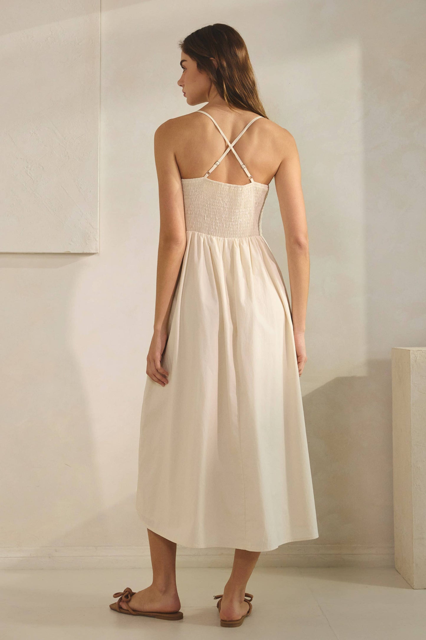 Haze Crochet Knit Contrast Midi Dress