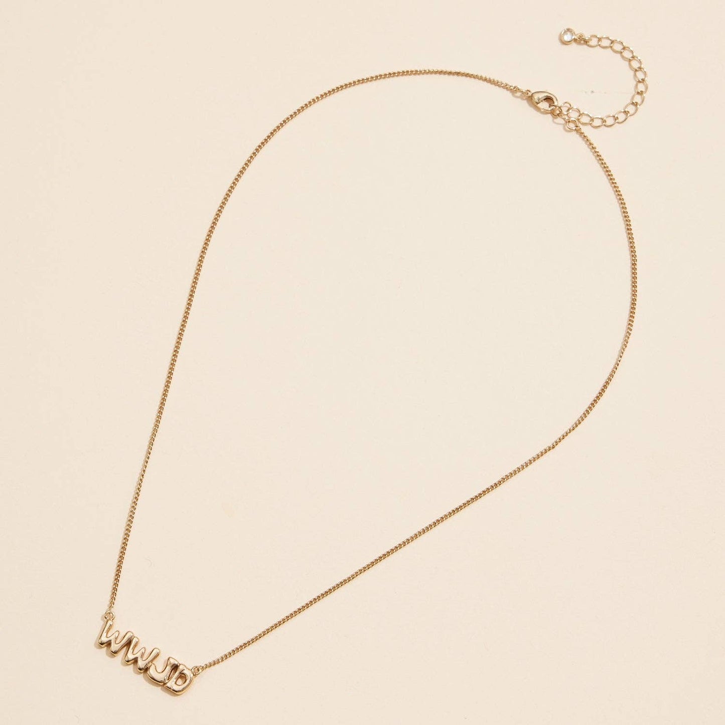 WWJD What Would Jesus Do 18K Gold Necklace: White Gold