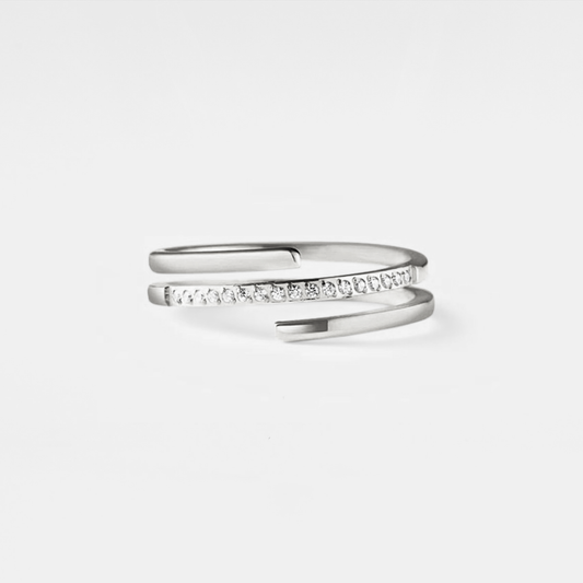 Three Row Stacking Spiral Wrap Ring in 925 Sterling Silver: Silver / 8