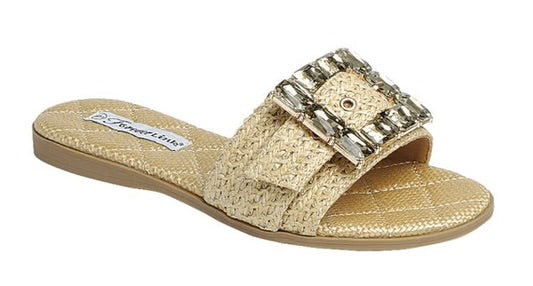 Rhinestone Raffia Sandal
