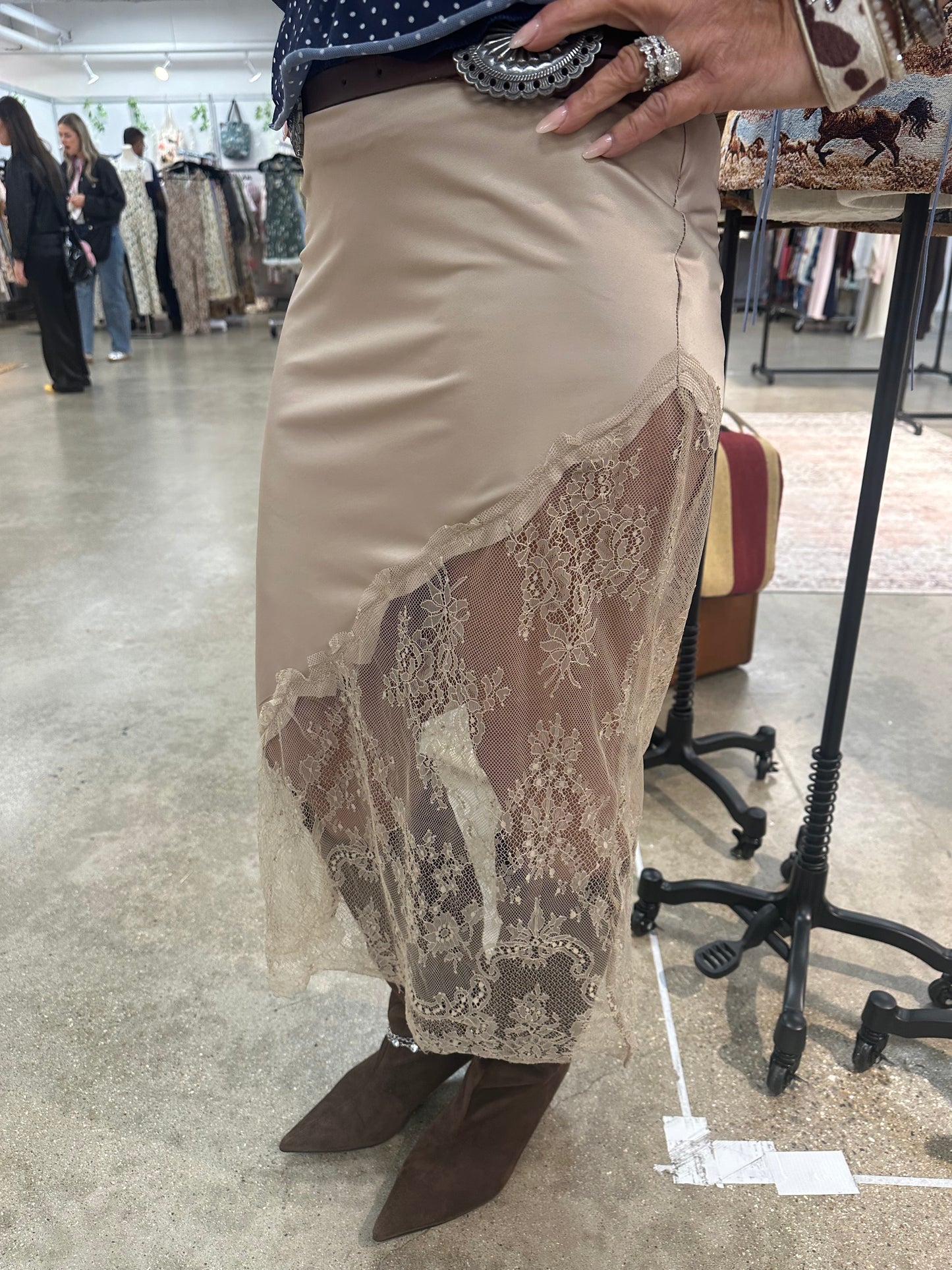 Satin Lace Skirt