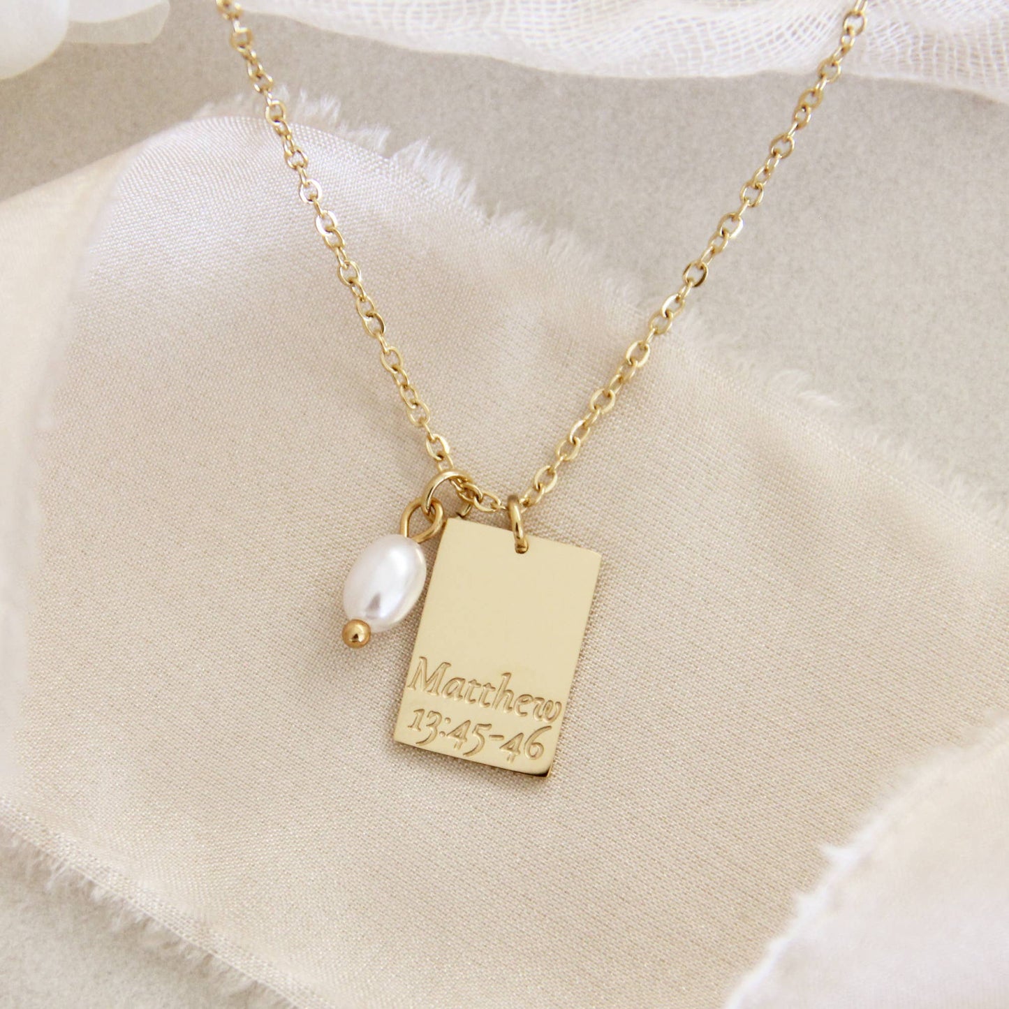 Jesus is Treasure Necklace, Matthew 13:45-46: Yellow Gold