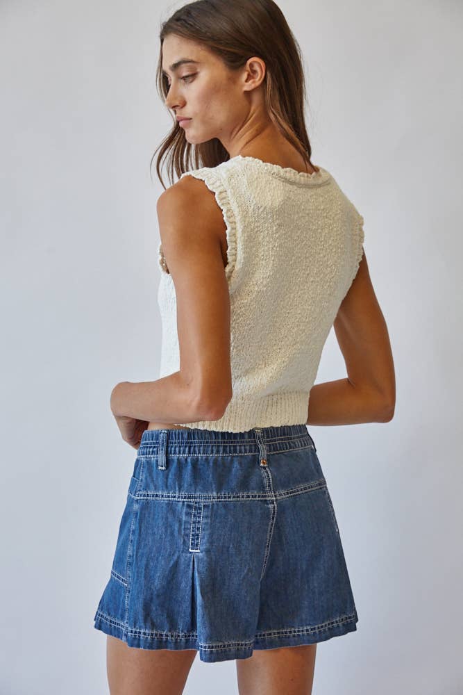 Snuggly Cotton Button Knit Vest