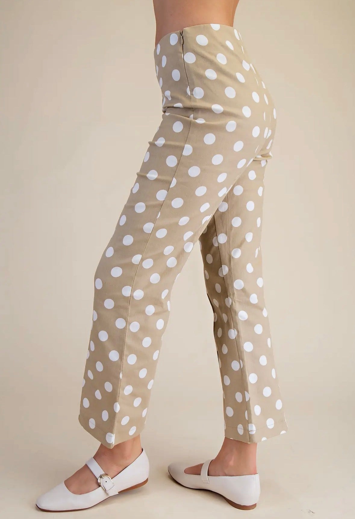 Flare Crop Polka Dot Pants