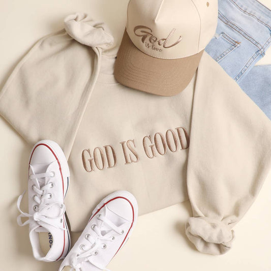 GOD IS GOOD Embroidered Sweatshirt