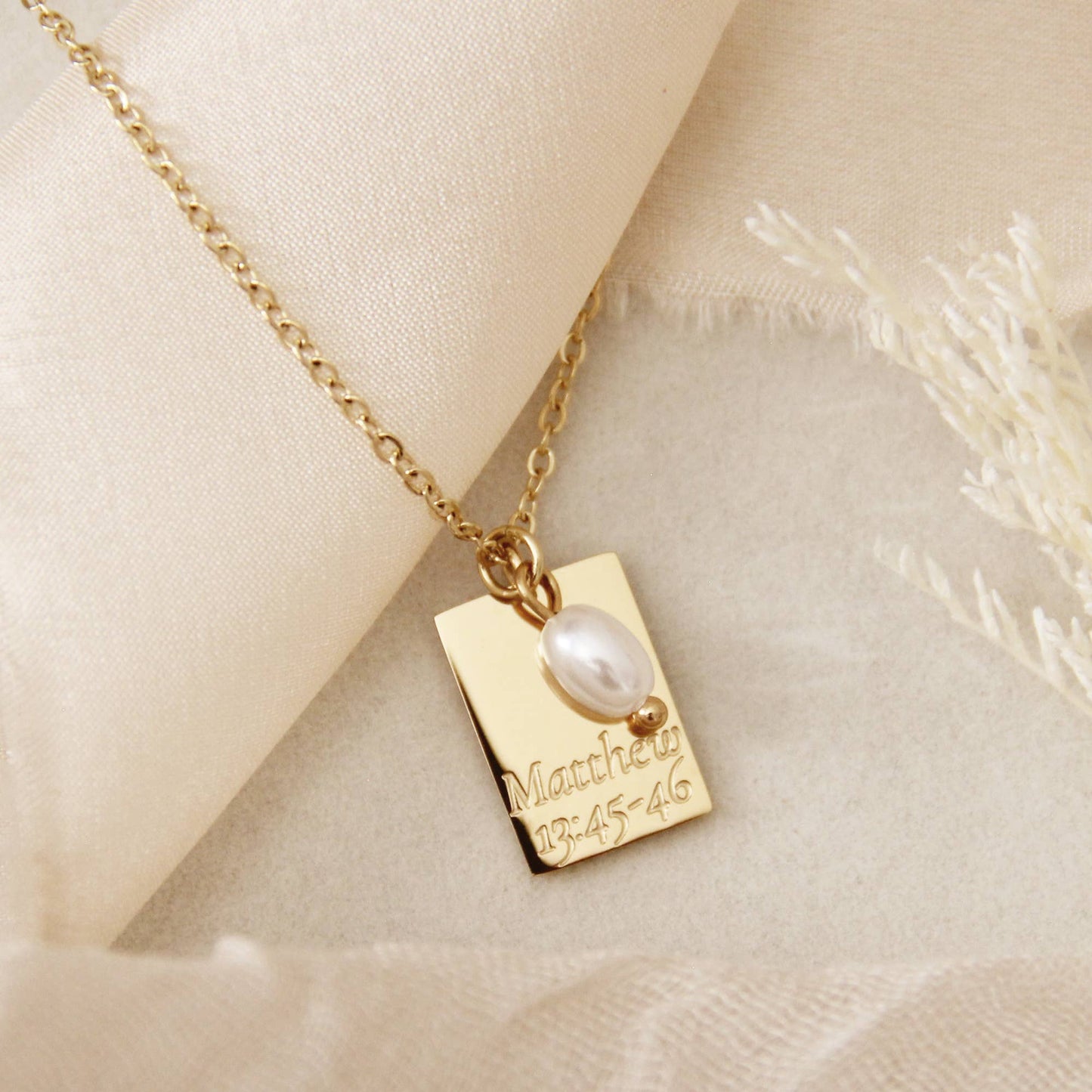 Jesus is Treasure Necklace, Matthew 13:45-46: Yellow Gold