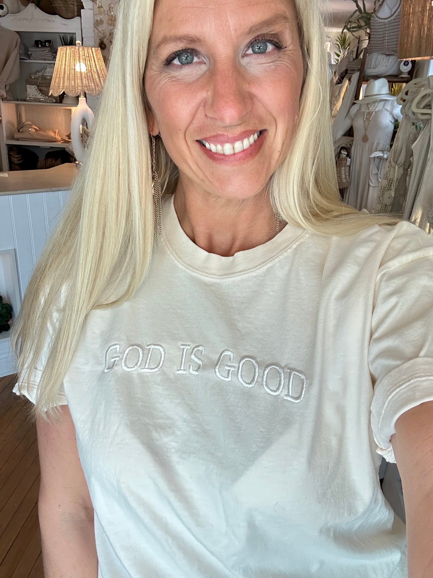 God Is Good Embroidered Tee
