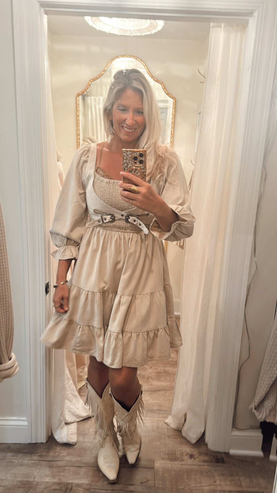 Tiered Mini Dress With Vest