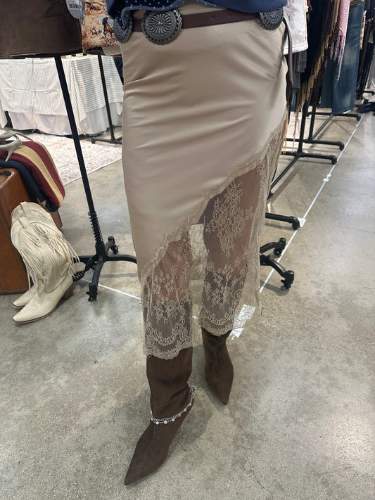 Satin Lace Skirt