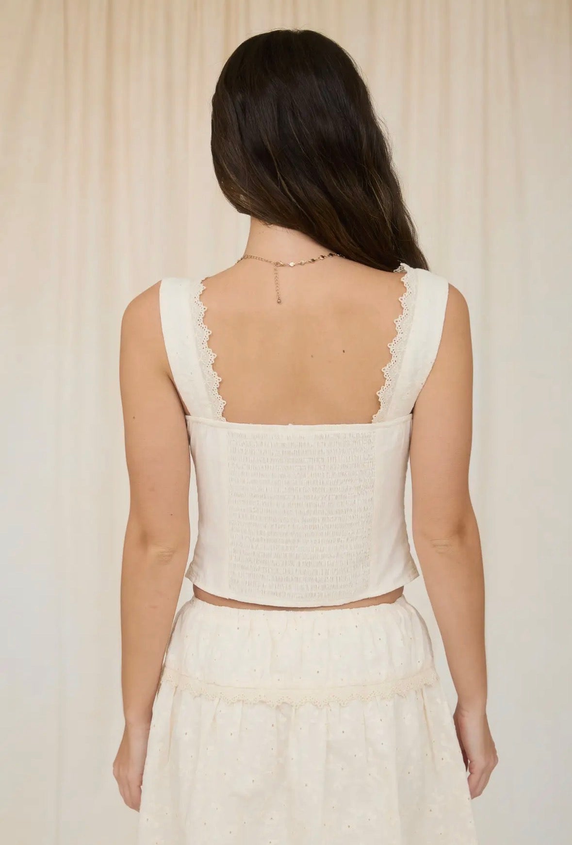 Lace Trim Sleeveless Top