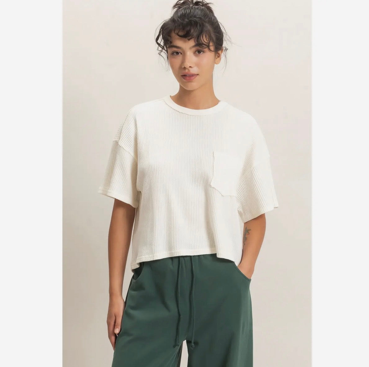 Mineral Wash Waffle Pocket Tee