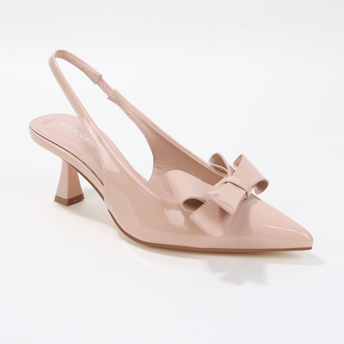 Patten Leather Bow Kitten Heels
