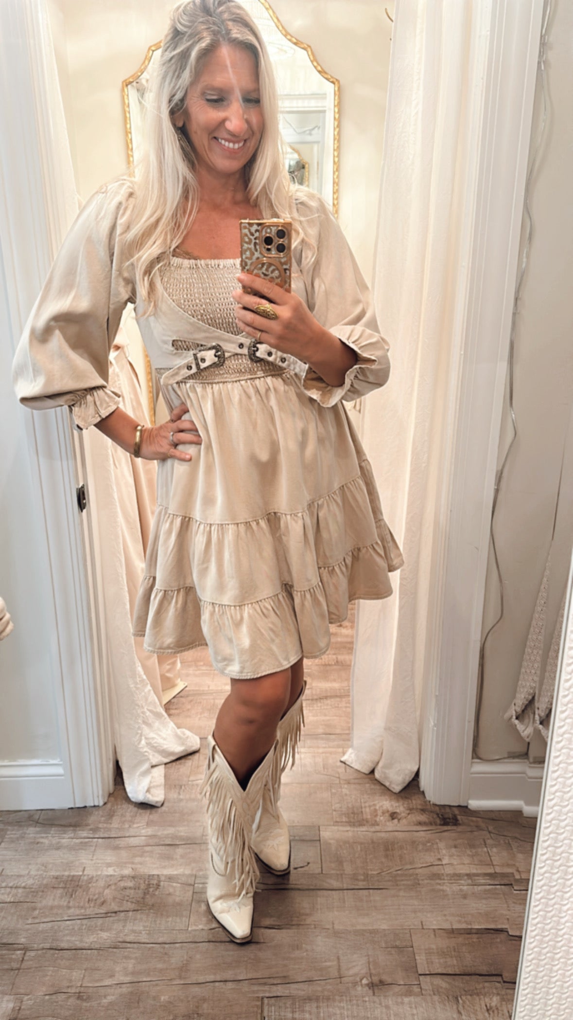 Tiered Mini Dress With Vest