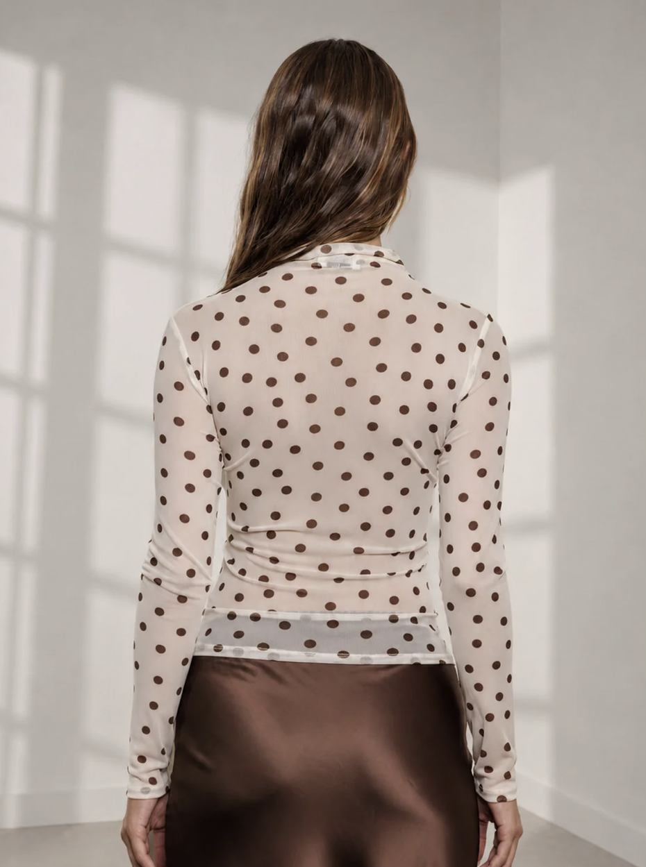 Polka Dot Mesh Top