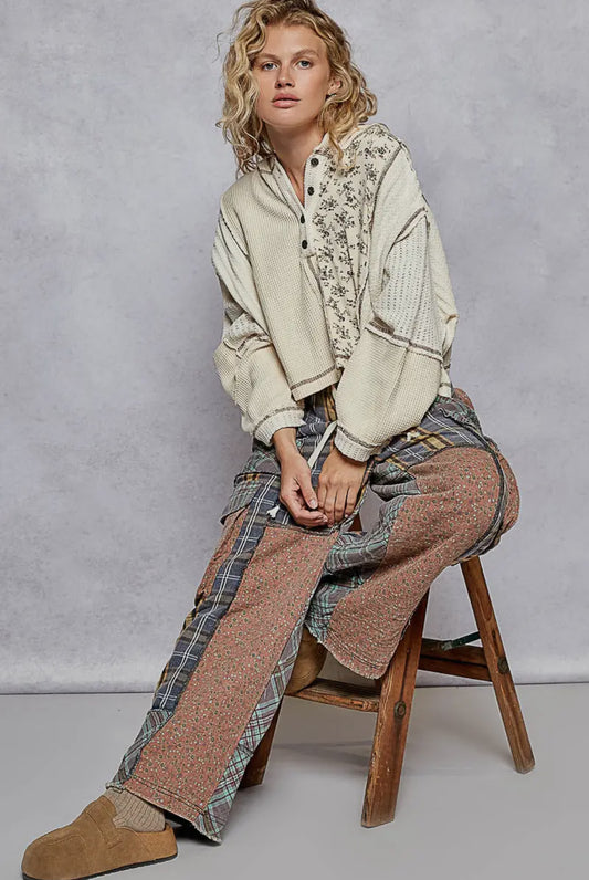 Balloon Sleeve Semi Cropped Knit Top