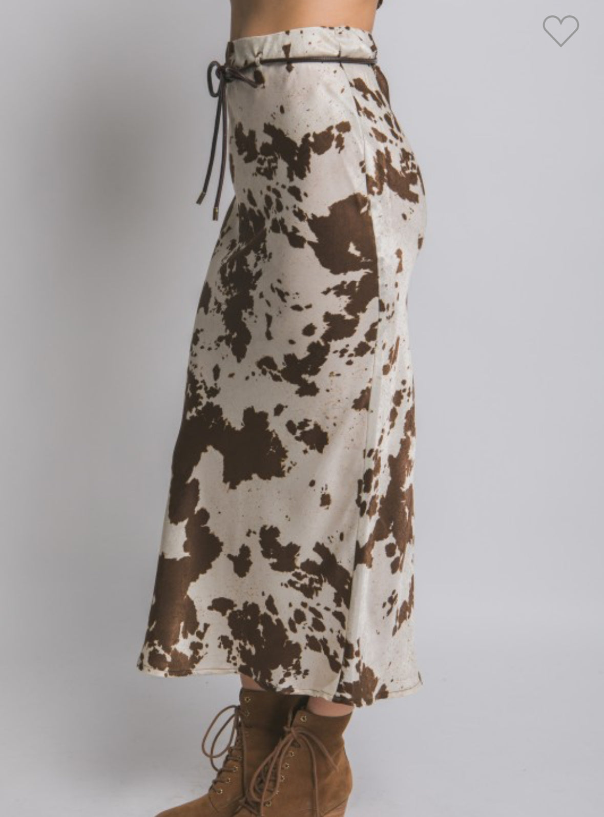Cow Print Midi Skirt