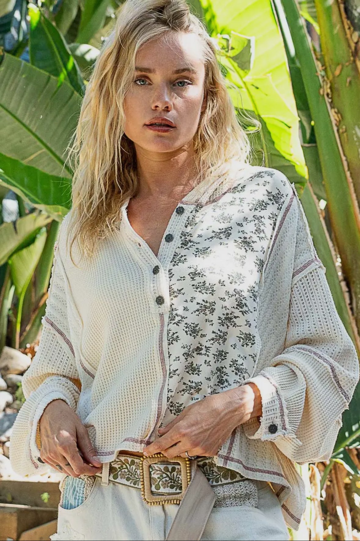 Balloon Sleeve Semi Cropped Knit Top