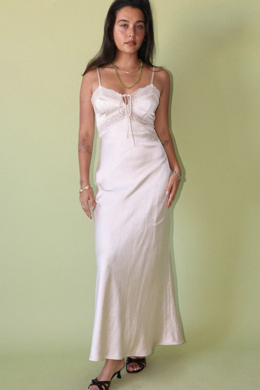 Lace Lovers Romantic Satin Dress