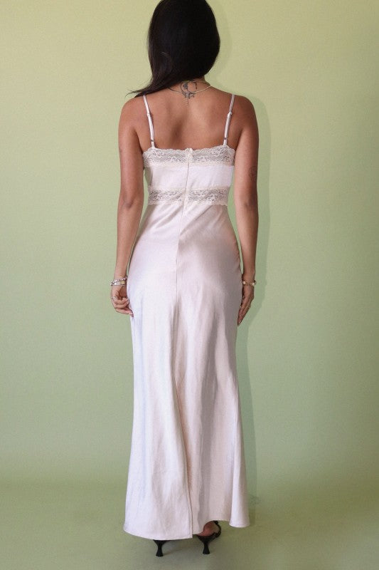 Lace Lovers Romantic Satin Dress