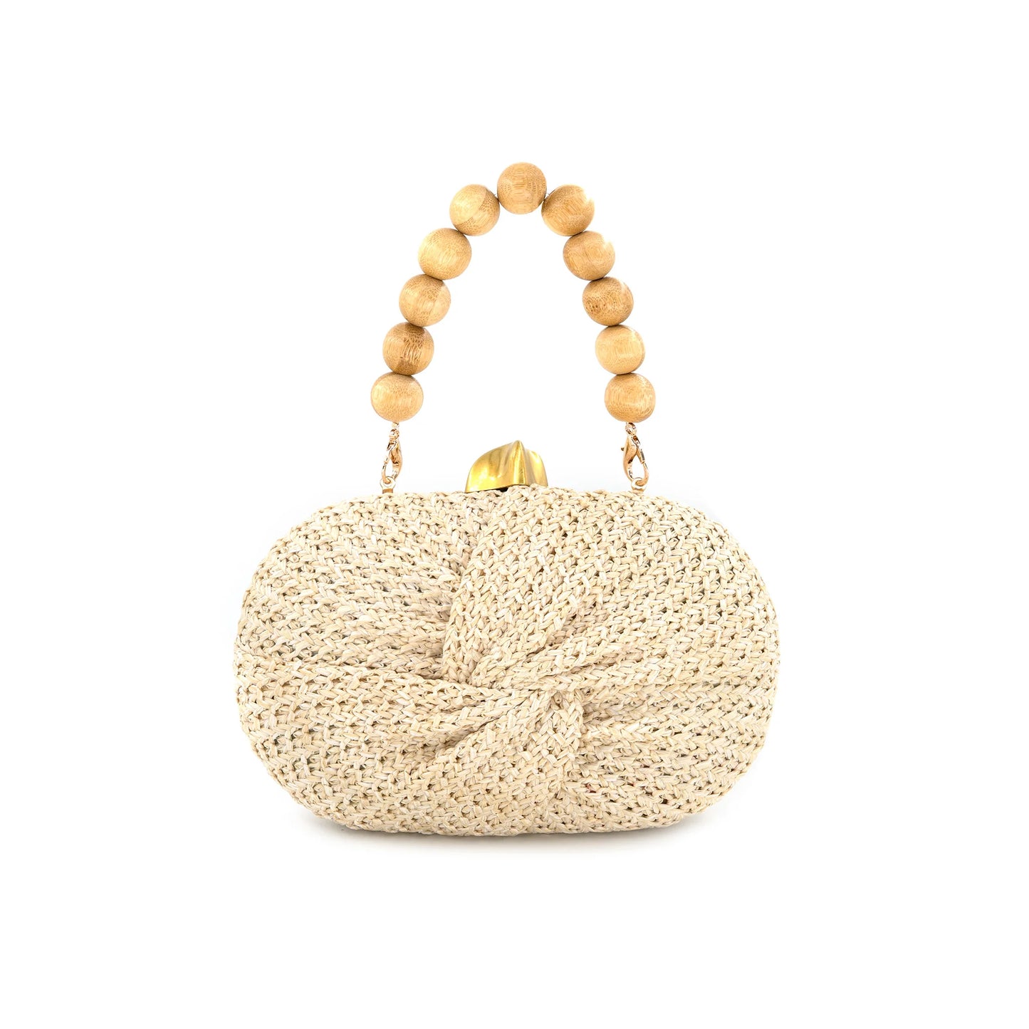 Summer Beaded Straw Handbag