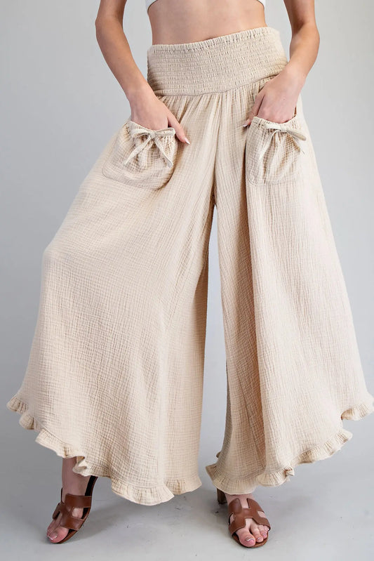 Mineral Washed 100% Cotton Gauze Pants