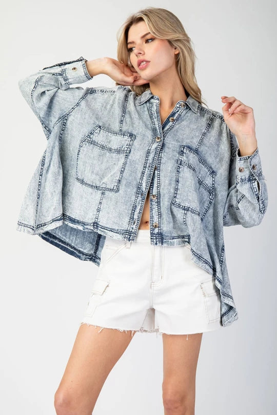 High End Vibe Soft Jean Shacket