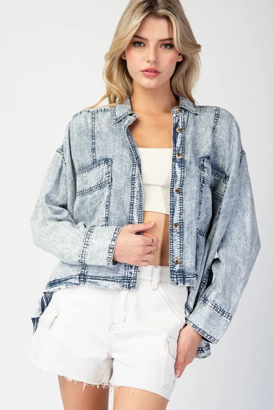 High End Vibe Soft Jean Shacket