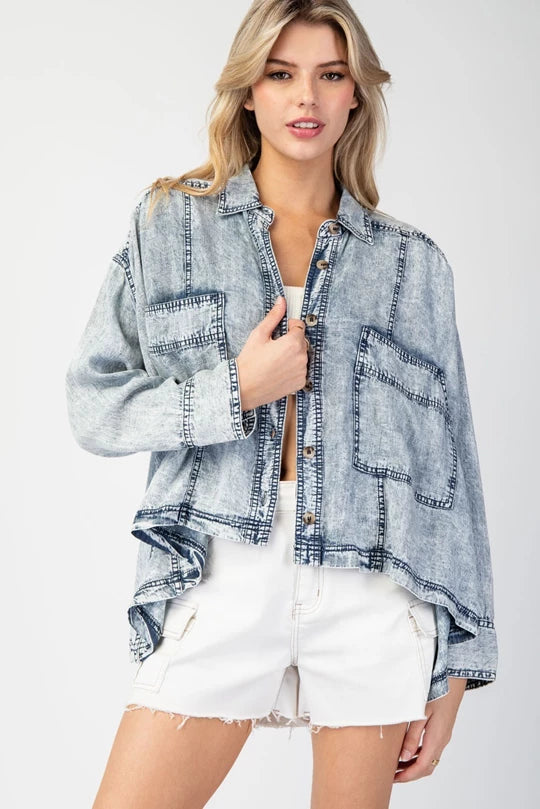 High End Vibe Soft Jean Shacket