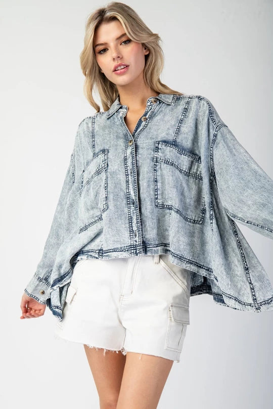 High End Vibe Soft Jean Shacket
