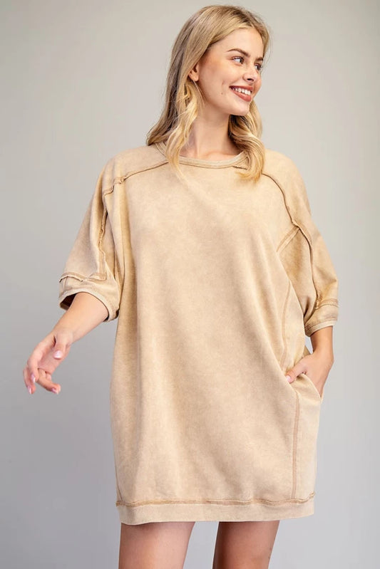Mineral Washed Sweatshirt Dress