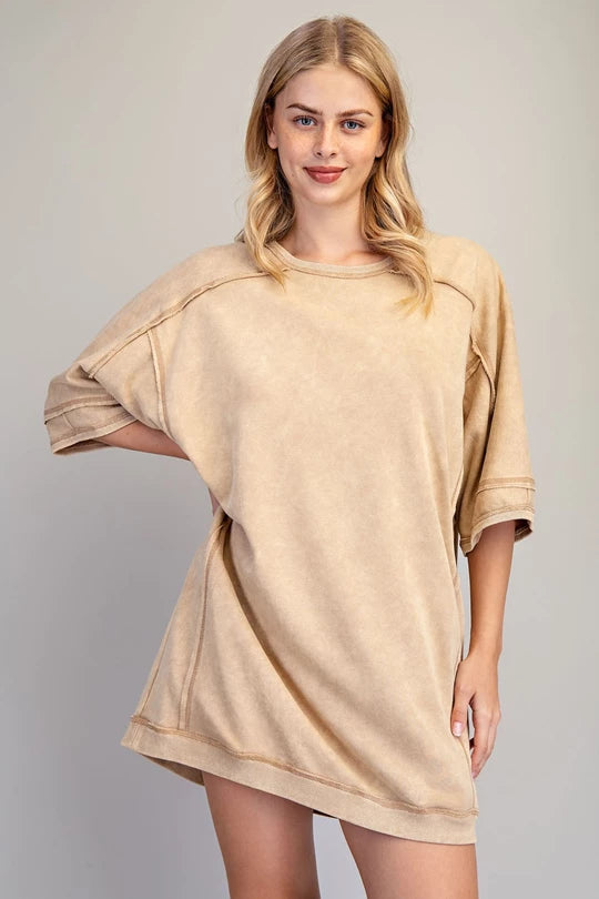 Mineral Washed Sweatshirt Dress