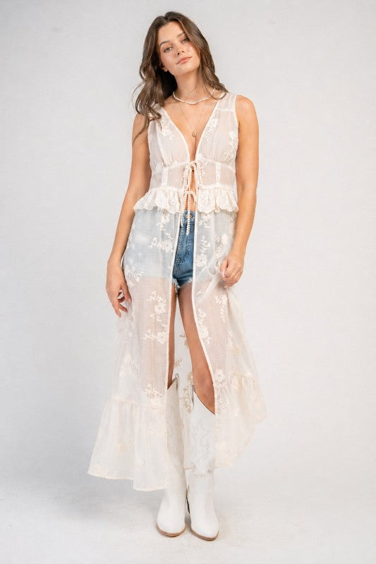 Sleeveless Maxi Duster
