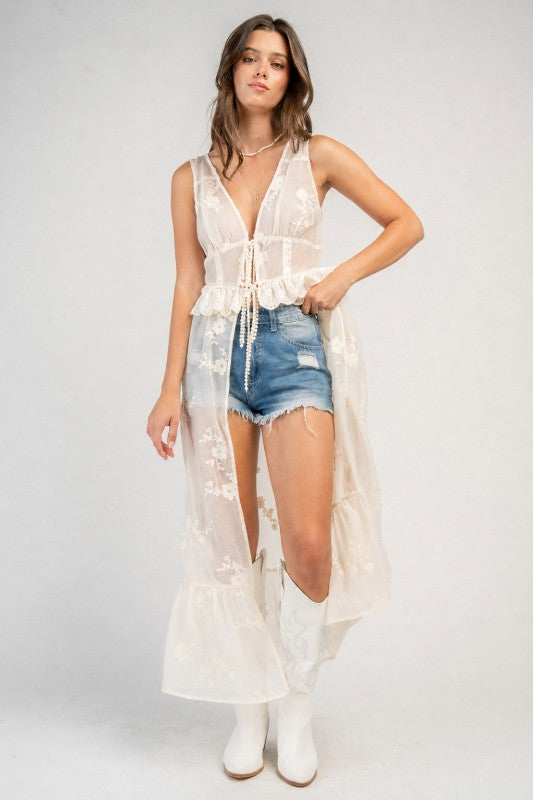 Sleeveless Maxi Duster