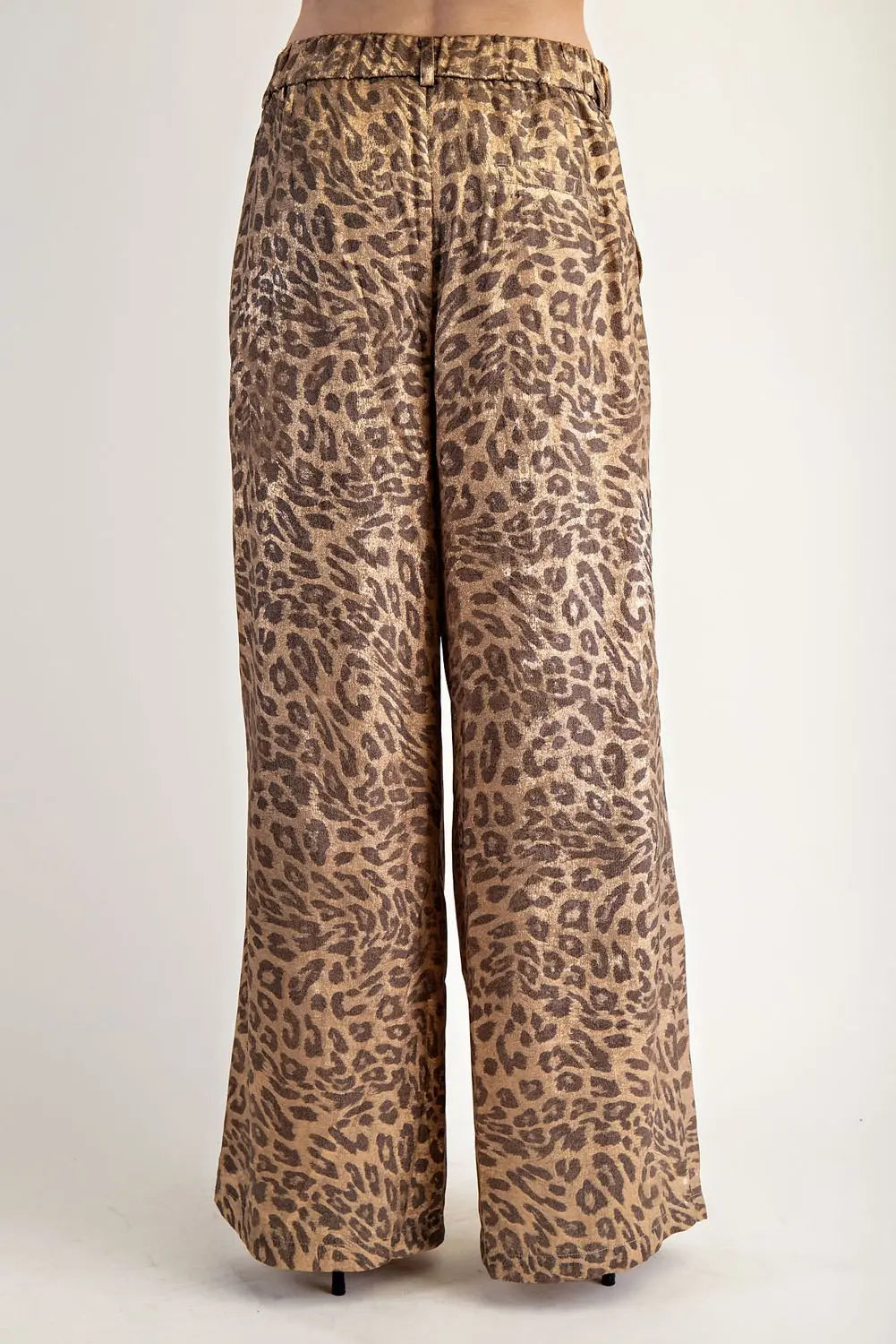 Metallic leopard pants