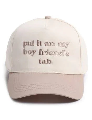 PUT IT ON MY BOYFRIEND'S TAB Embroidery Two Tone Cap