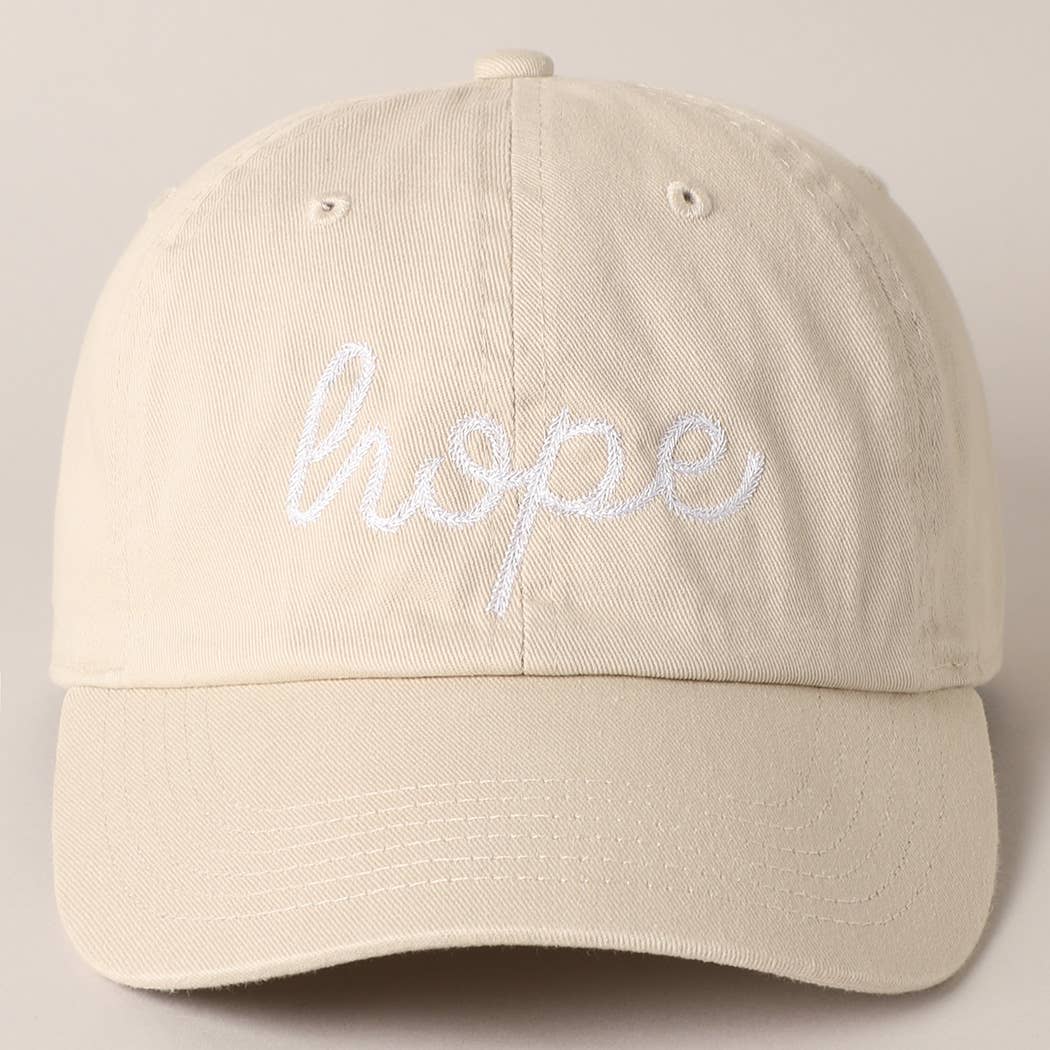 Script Letter Hope Embroidered Baseball Cap