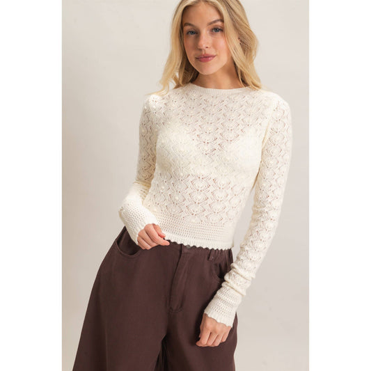Crochet Scalloped Hem Layering Top