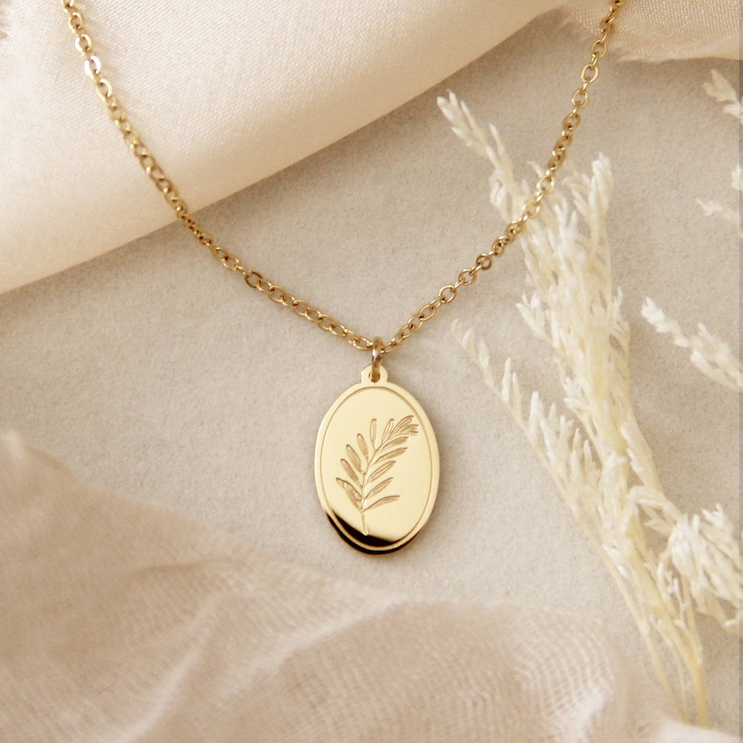 Cross Necklace, Olive Branch Peace Necklace, Promises of God: Yellow Gold